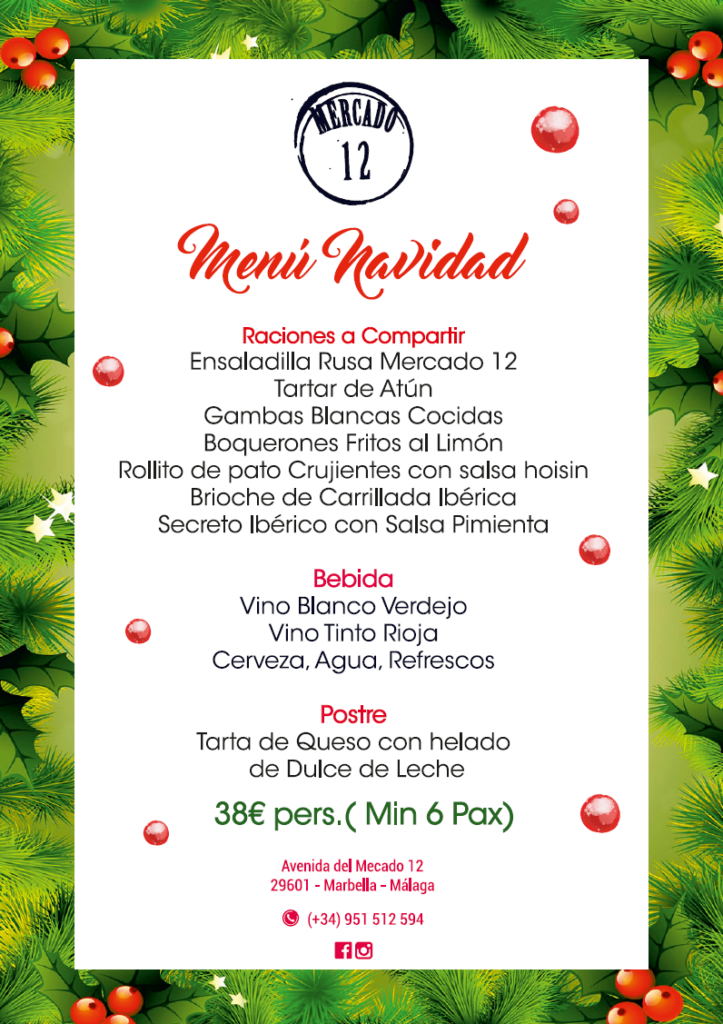 Menú de navidad Mercado 12 2024